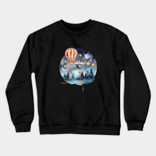 Air Balloon Vintage Wings Sky Travelling Since Crewneck Sweatshirt